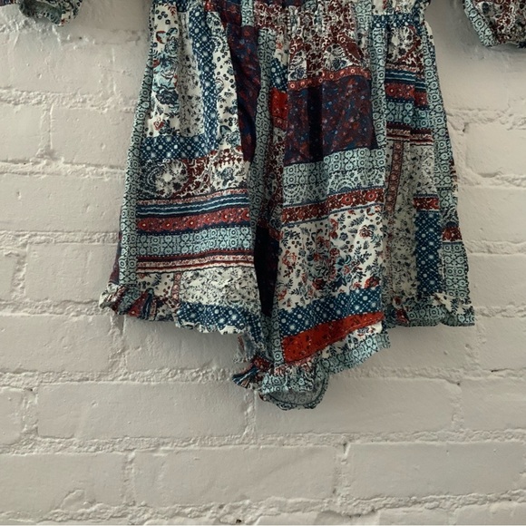 Mossimo Boho Patchwork Romper Hippie Festival Beach Cottage Fairy Size Small 90s - Picture 13 of 15